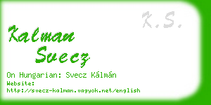 kalman svecz business card