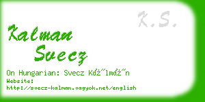 kalman svecz business card